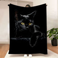 Luxury 3D Realistic Black Cat Plush Blanket - Ultra Soft & Cozy 70x100cm Blanket