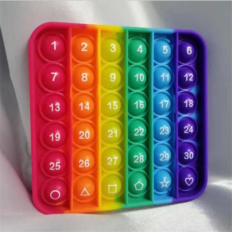 Big Rainbow Pop-It: Numbers & Shapes Edition! 🌈 Educational Fidget Toy for Tactile Learning and ADHD/Autism Support Numbers Sensory