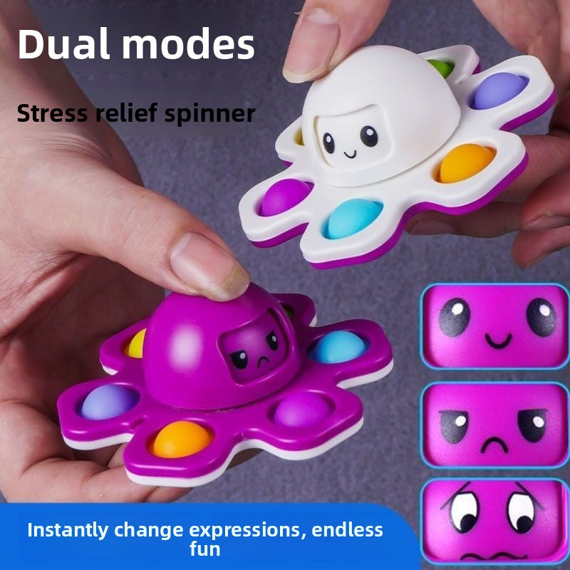 3-in-1 Octopus Fidget Spinner – Face-Changing Pop-It Sensory Toy for Stress Relief