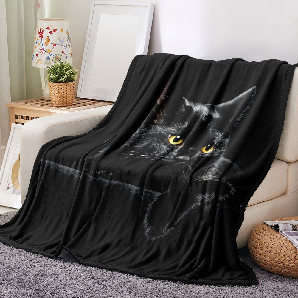 Luxury 3D Realistic Black Cat Plush Blanket - Ultra Soft & Cozy Blanket