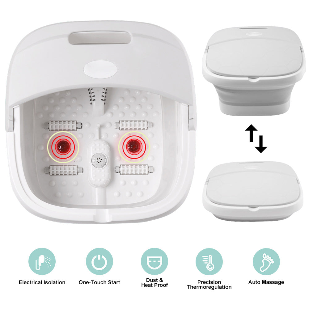 Foldable Electric Foot Spa Massager - Portable Thermostatic Heat & Deep Tissue Massage Tub for Stress Relief and Circulation Foot spa