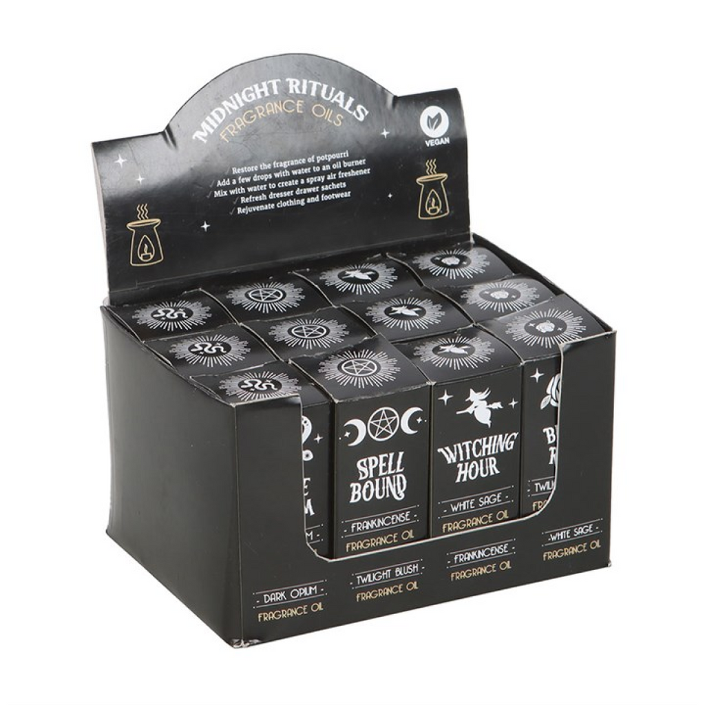Set of 12 Midnight Rituals Fragrance Oils in Display Essential Oils