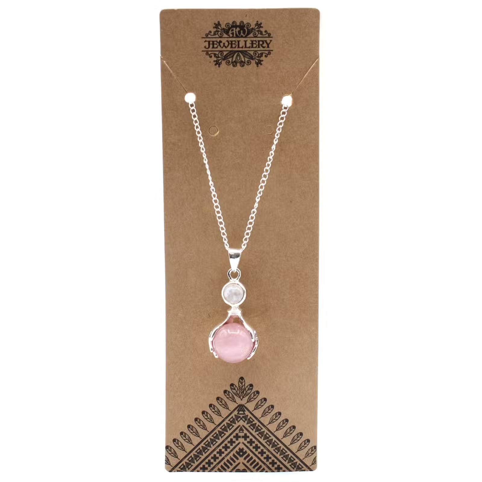 Gemstone Healing Hands Pendants Rose Quartz Necklace