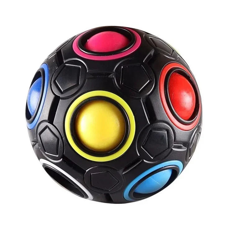 Rainbow Fidget Ball Black Sensory