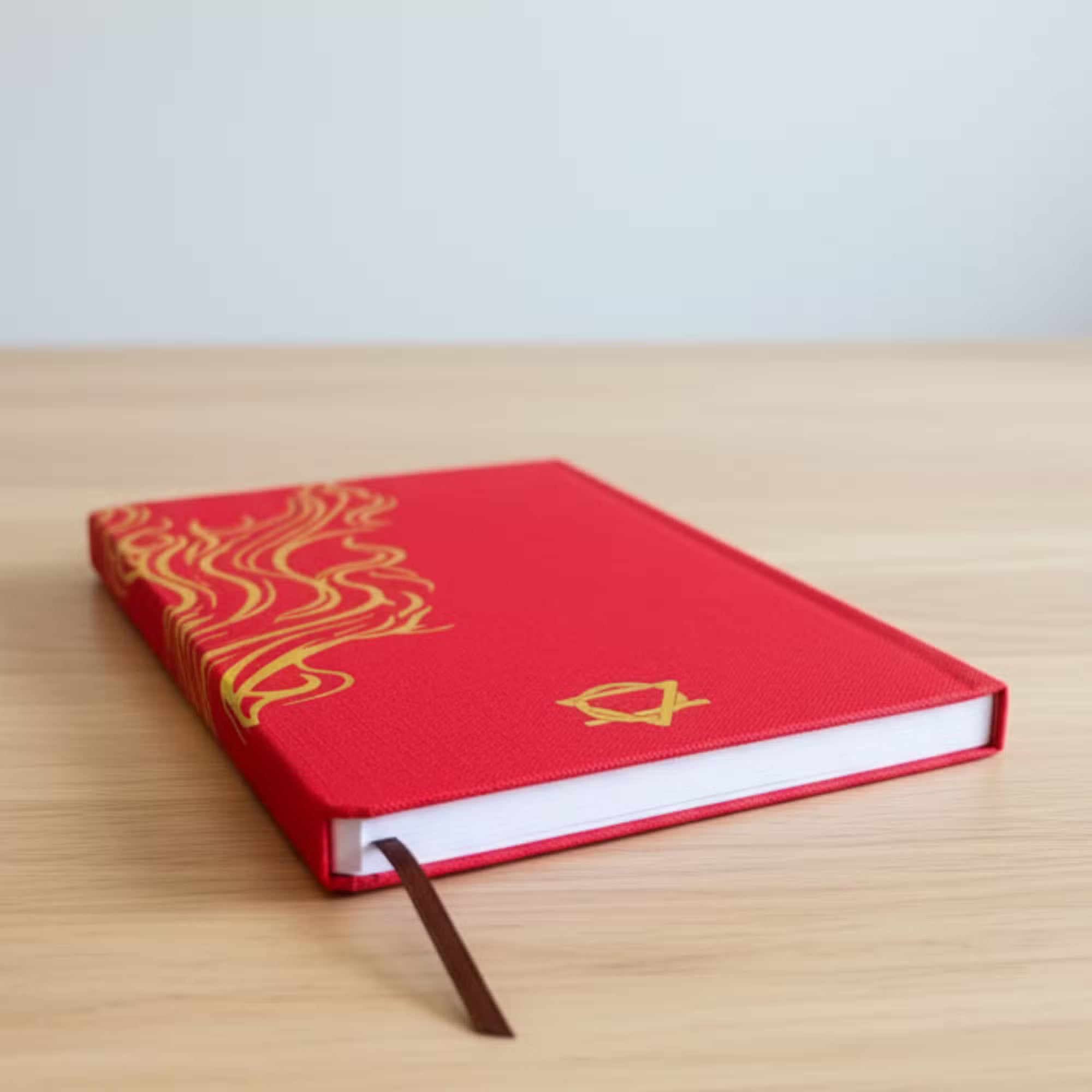 Red Wellness Journal - 120 pages - Golden Mandala and Lotus Notebook