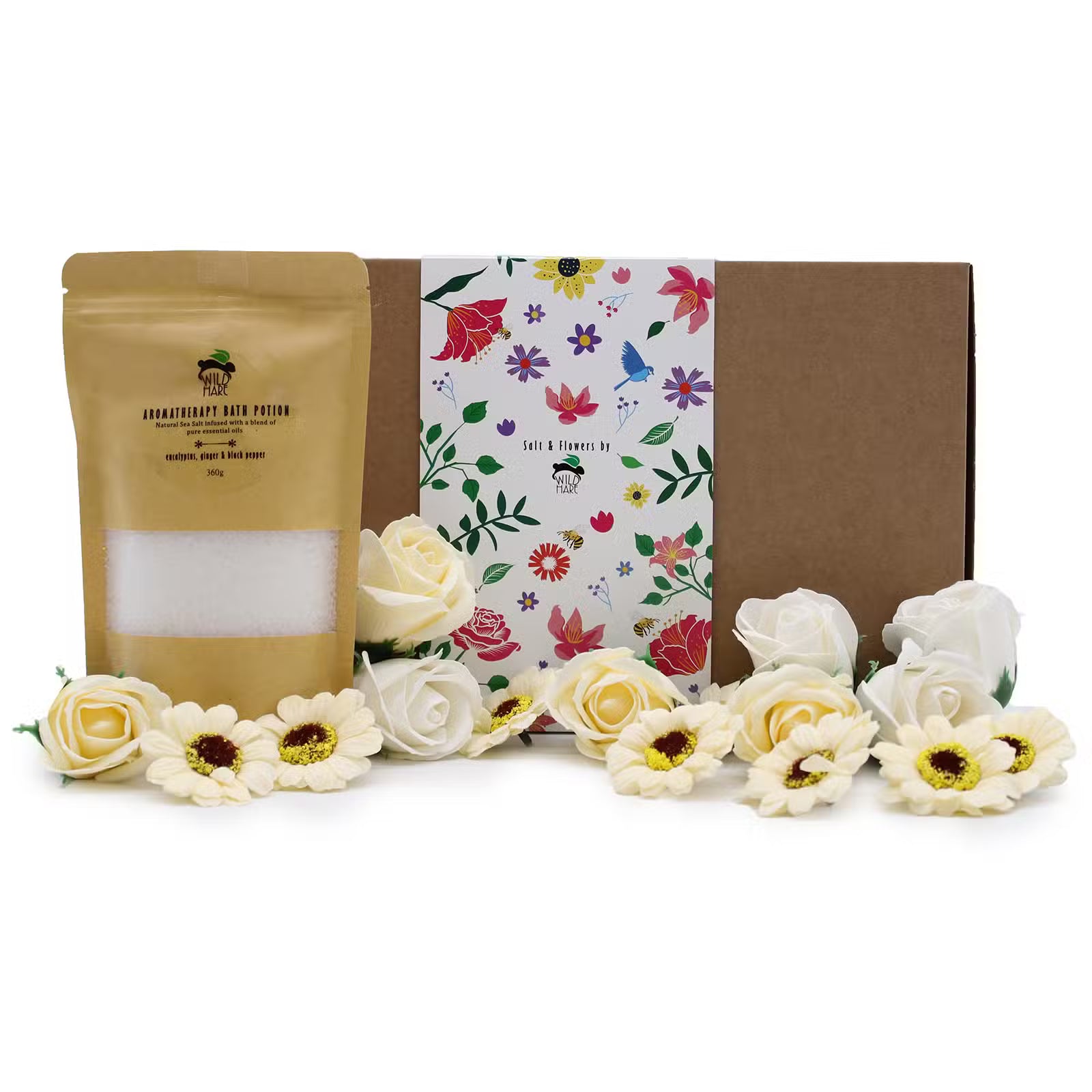 Salt Soak Set - Cold & Flu Soap Flower Gift Boxes
