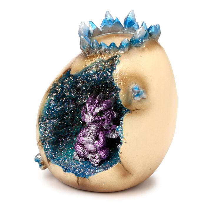 Tea Light Candle Holder- Elements Baby Dragon Crystal Egg Cave Tea light holder