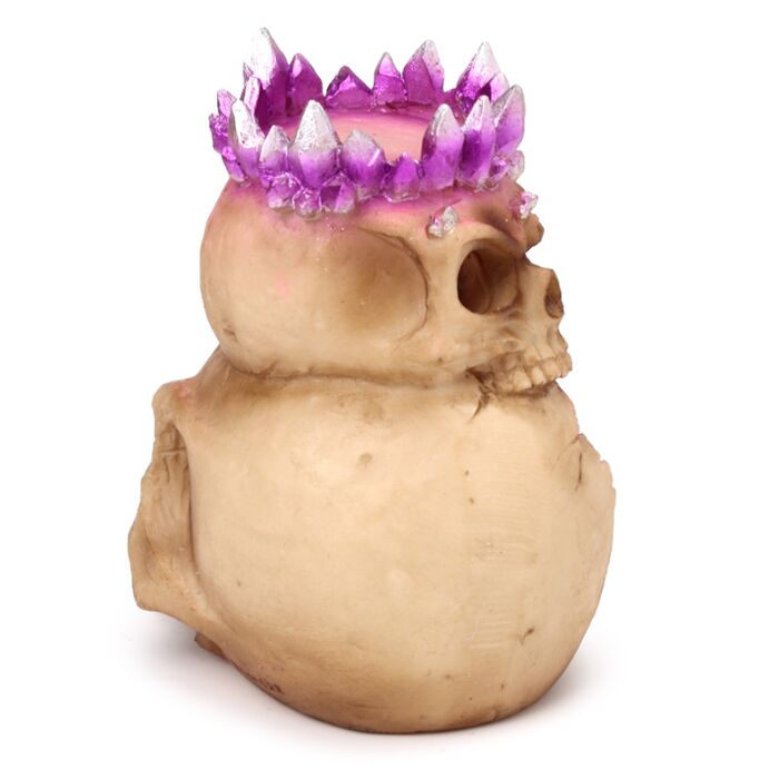 Tea Light Candle Holder - Elements Baby Dragon Crystal Skull Cave Tea light holder