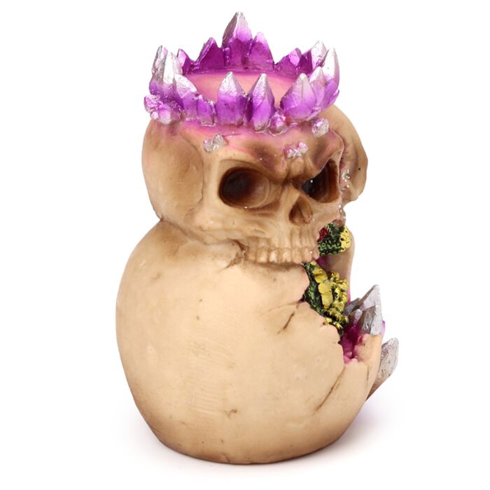 Tea Light Candle Holder - Elements Baby Dragon Crystal Skull Cave Tea light holder