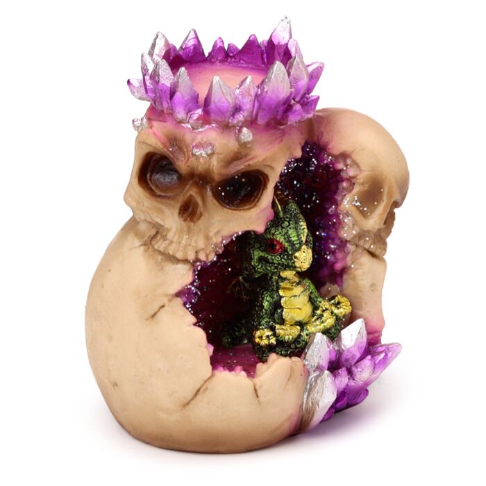 Tea Light Candle Holder - Elements Baby Dragon Crystal Skull Cave Tea light holder