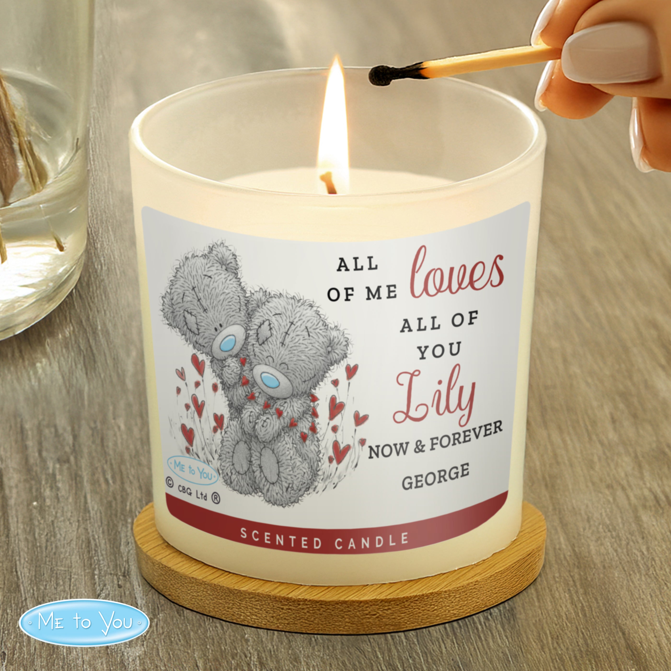 Personalised Me to You Love Scented Candle Jar Candle