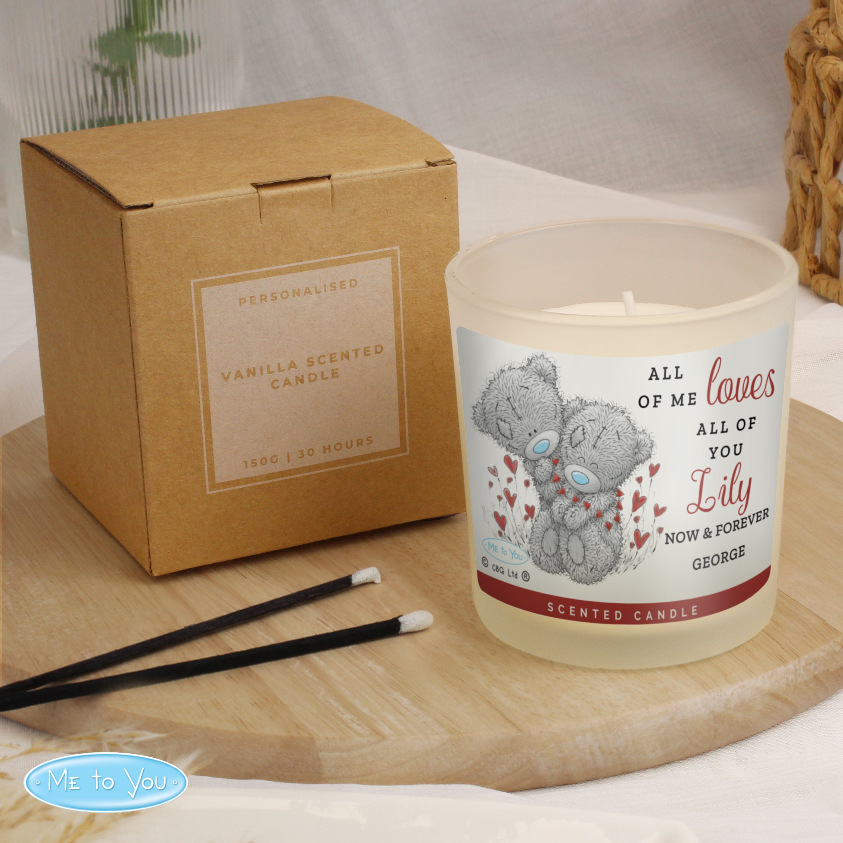 Personalised Me to You Love Scented Candle Jar Candle