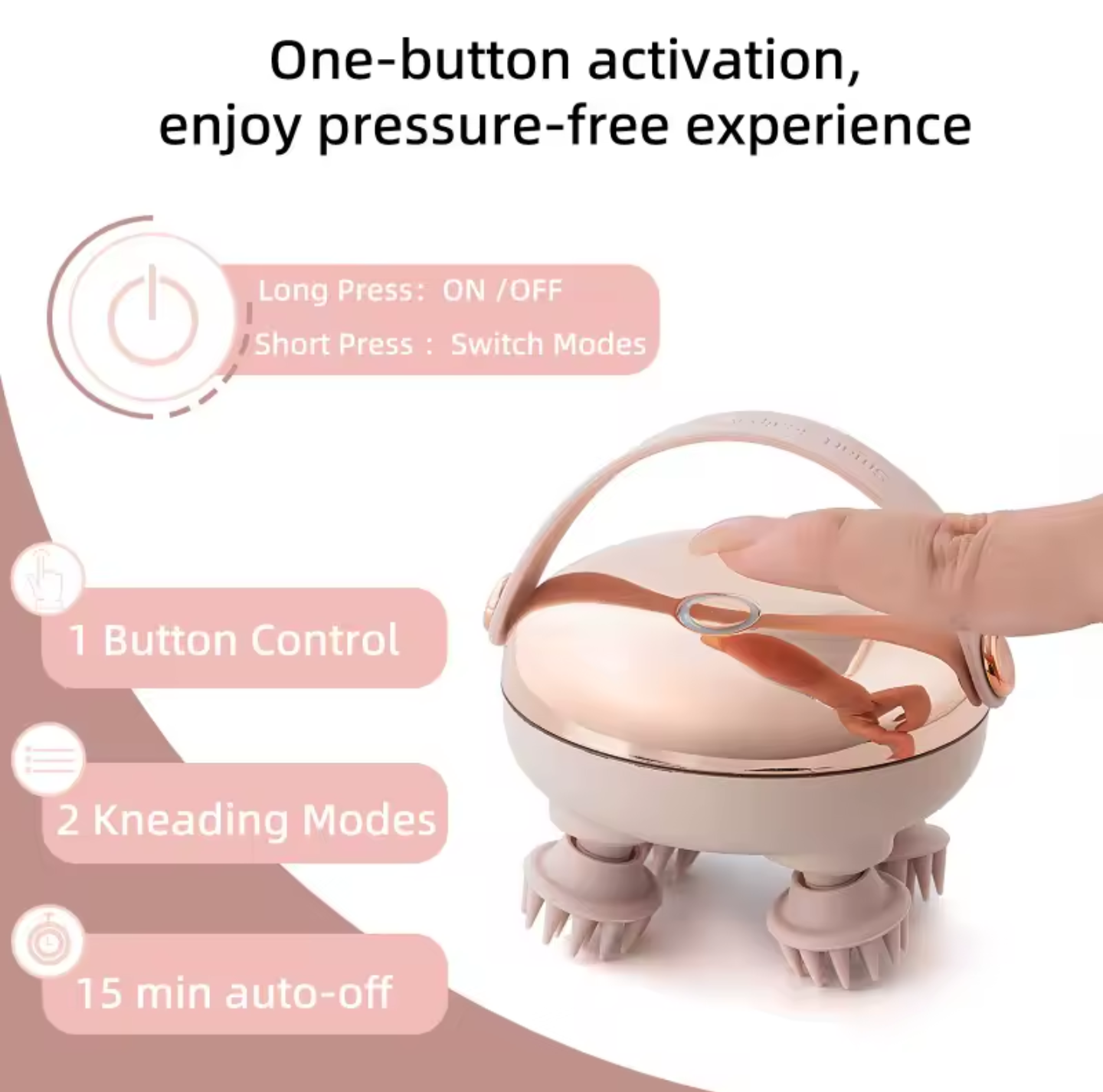 Rechargeable Waterproof Head & Body Massager – Scalp Stress Relief Handheld Massage Instrument Massager