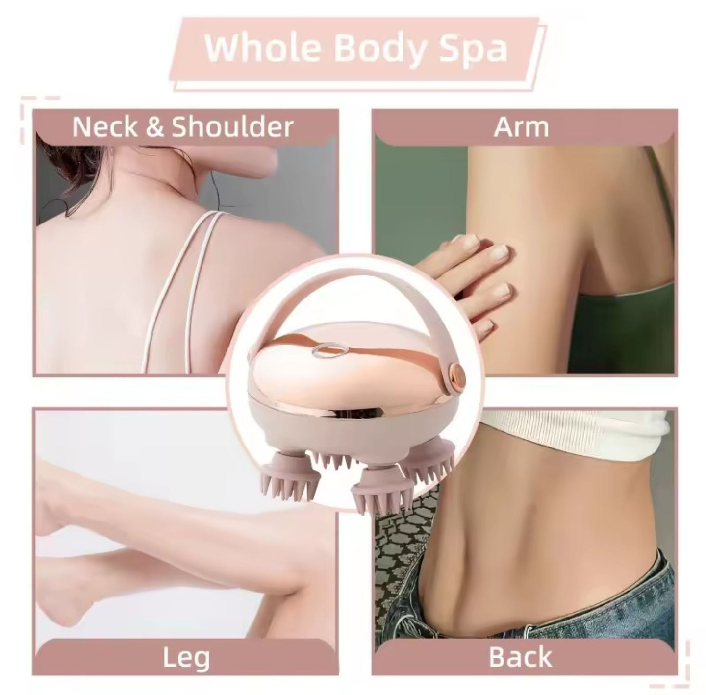 Rechargeable Waterproof Head & Body Massager – Scalp Stress Relief Handheld Massage Instrument Massager