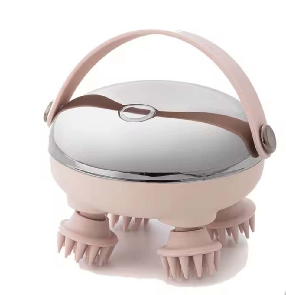 Rechargeable Waterproof Head & Body Massager – Scalp Stress Relief Handheld Massage Instrument Silver Massager