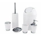 Modern 6-Piece Bathroom Accessory Set – White & Chrome Matte Finish Bathroom set