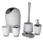 Modern 6-Piece Bathroom Accessory Set – White & Chrome Matte Finish Bathroom set
