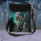 Small Guidance Wolf and Pup Shoulder Bag by Lisa Parker 23cm Bag