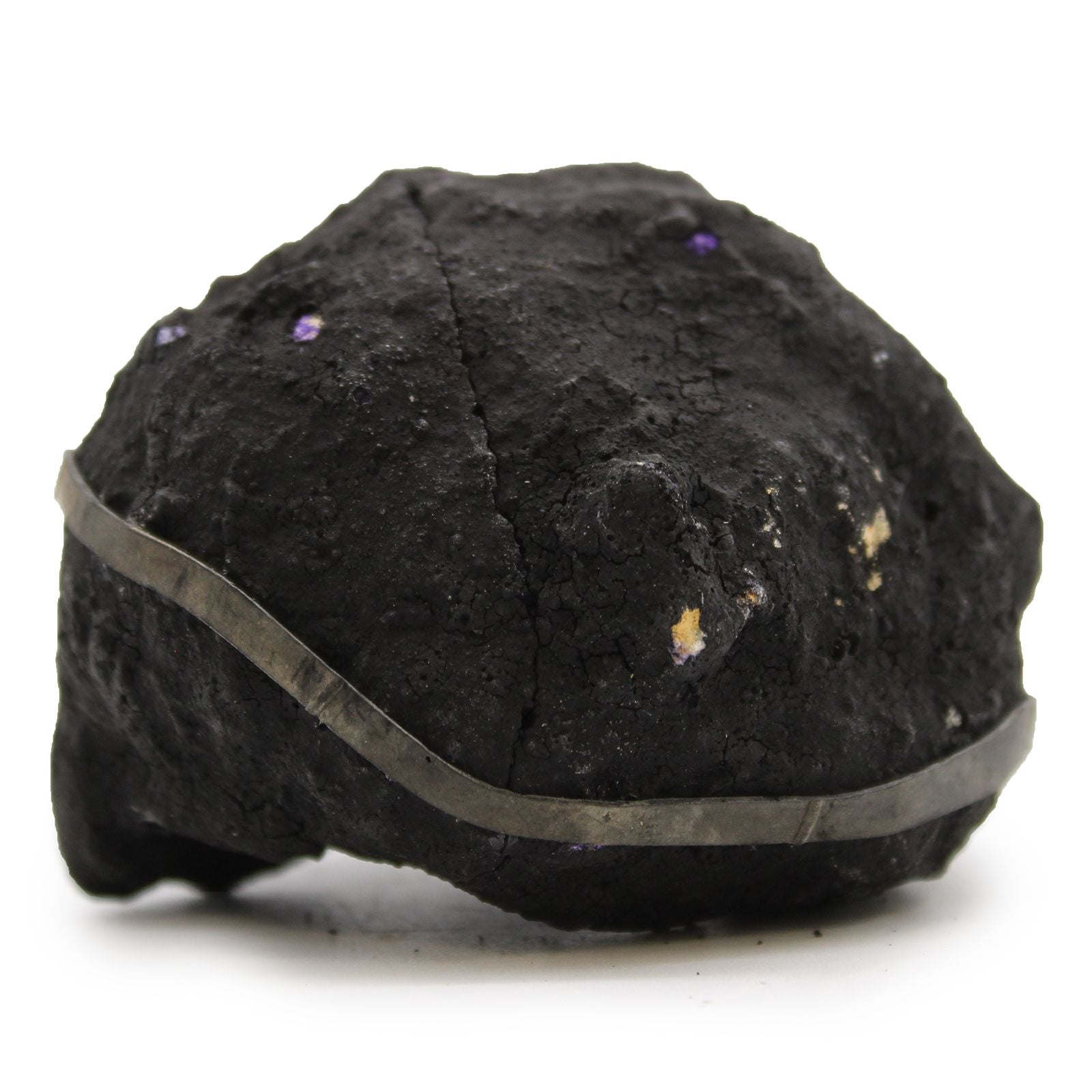 Coloured Calsite Geodes - Black Rock - Purple Coloured Calcite Geodes