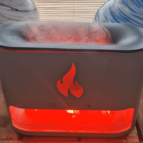 White Blaze Aroma Diffuser - Himalayan Salt Chamber - USB-C - Flame Effect (Salt included) Aroma Diffusers