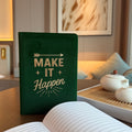 Dark Green Velvet Notebook - 80 pages - Make It Happen Wellness & Gratitude Notebooks
