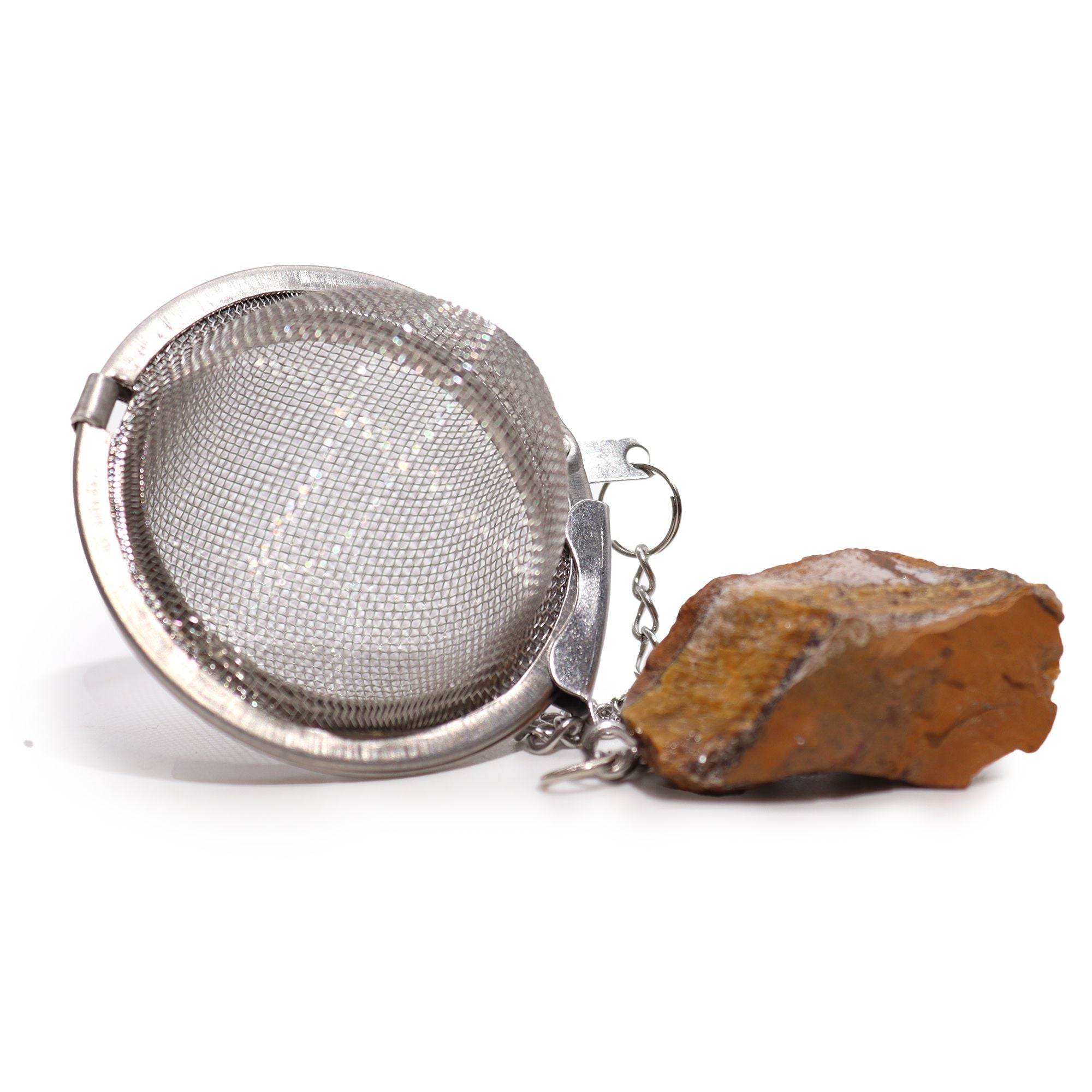 Raw Crystal Gemstone Tea Strainer - Gold Tigers Eye Raw Crystal Gemstone Tea Strainer