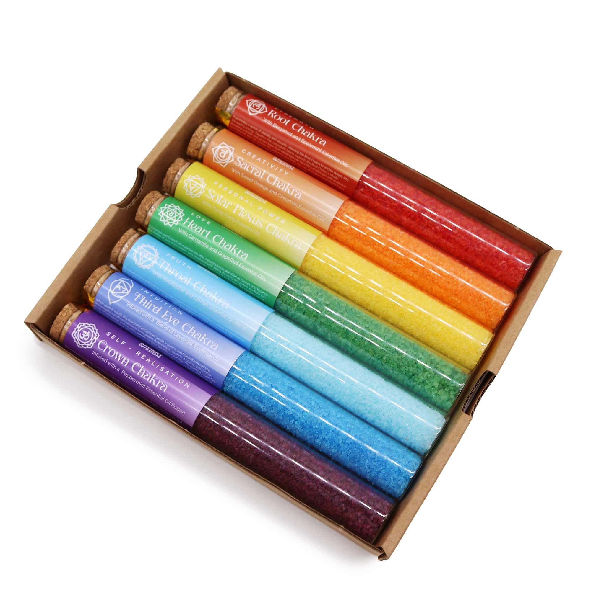 Chakra Bath Salt - Gift Pack of 7 Bath Salts in Vials