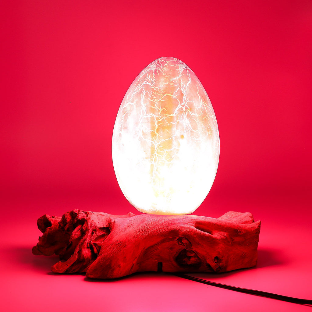 DriftGlow Lamp Crackle Fire Egg Shade - Orange DriftGlow Lamps