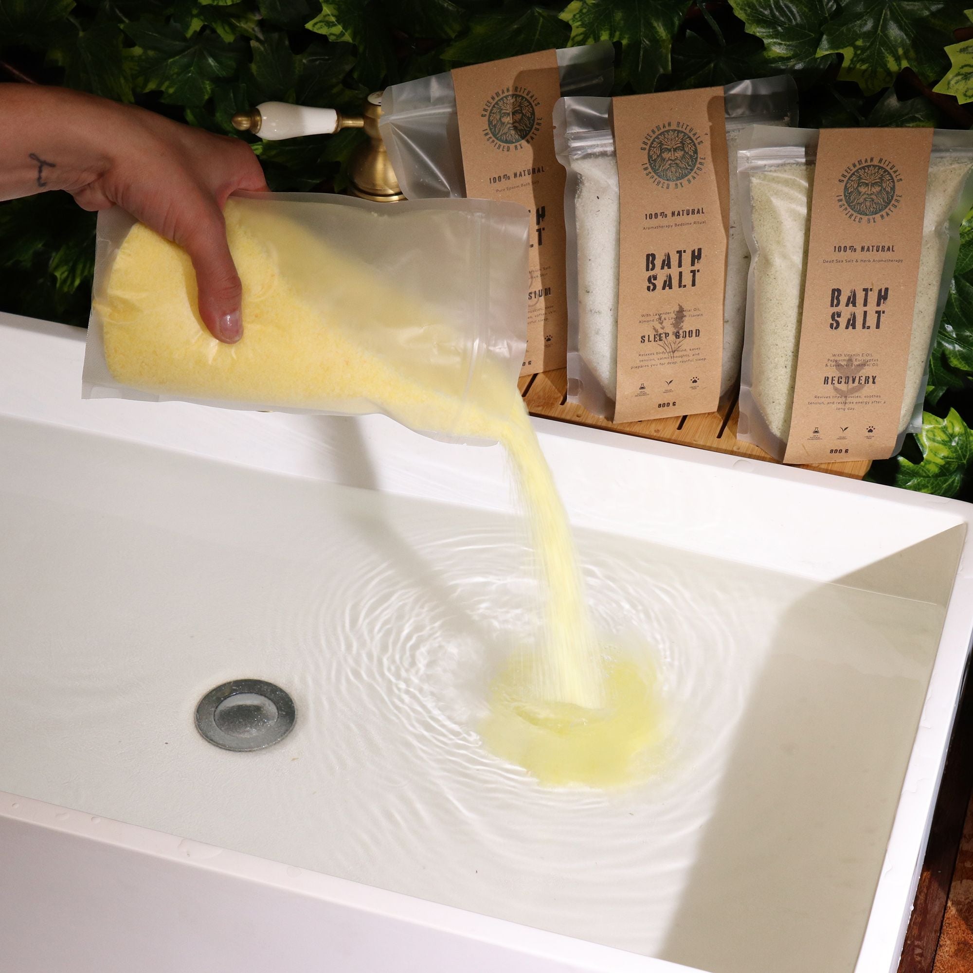 Greenman Rituals Vitamin C & Mandarin Epsom Bath Salt – Glow & Go Greenman Rituals Bath Salts