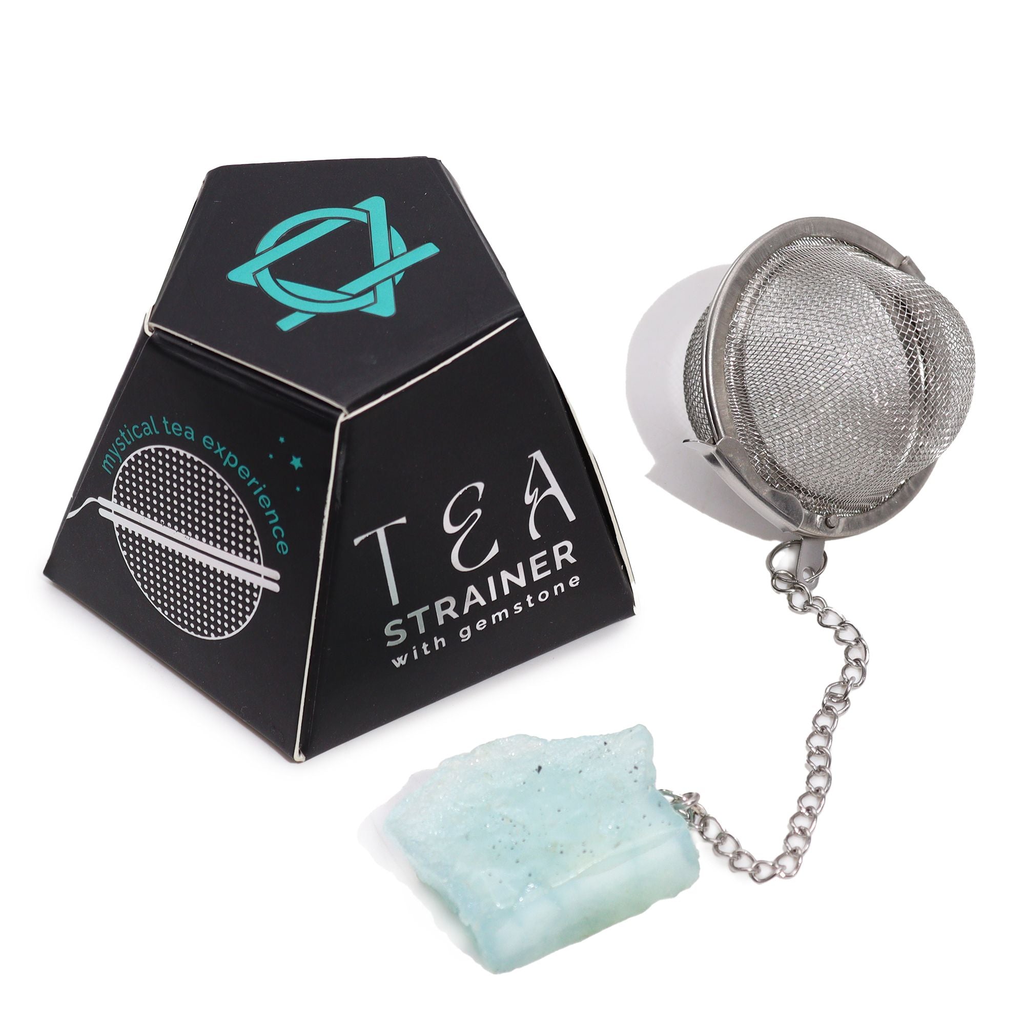 Raw Crystal Gemstone Tea Strainer - Aquamarine Raw Crystal Gemstone Tea Strainer