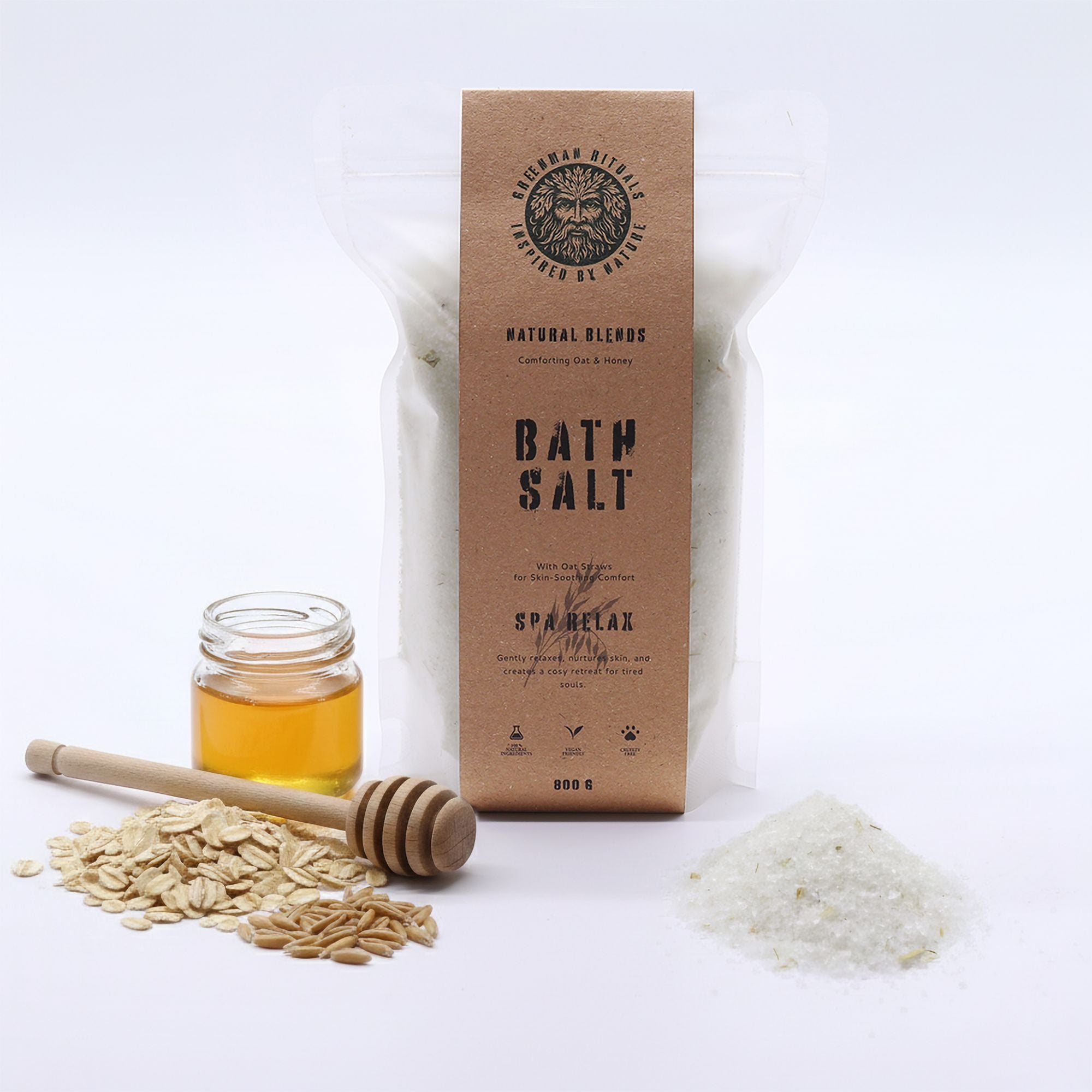 Greenman Rituals Oat & Honey Epsom Bath Salt – Spa Relax Blend Greenman Rituals Bath Salts