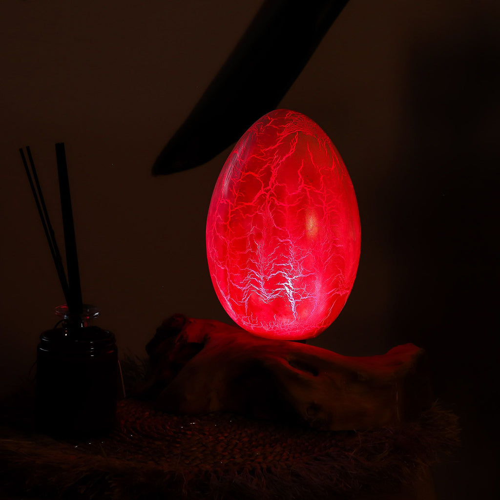 DriftGlow Lamp Crackle Fire Egg Shade - Orange DriftGlow Lamps