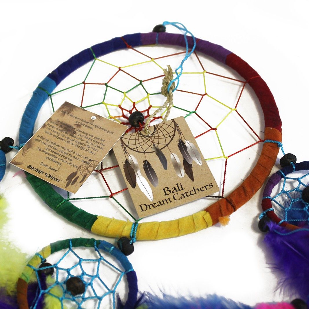Bali Dreamcatcher Medium Round Rainbow Bali Dreamcatchers