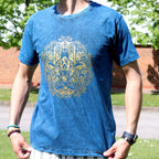 Medium Stone Washed T-Shirt - Hamsa - Blue Stonewashed Nomad Sari T-Shirts