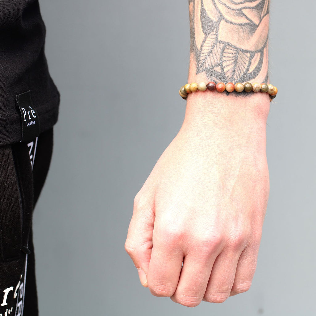 18K Gold Plated Gemstone Black String Bracelet - Tiger Eye Gemstones String Bracelets