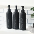 Dispenser Bottles, Black - 3 Pack Storage