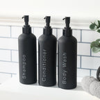 Dispenser Bottles, Black - 3 Pack Storage