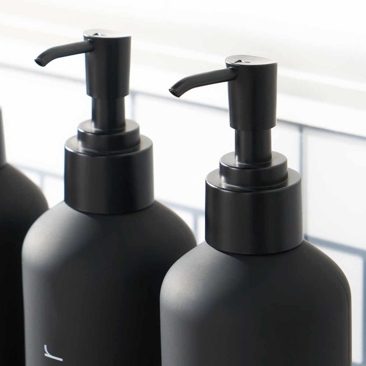 Dispenser Bottles, Black - 3 Pack Storage