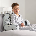 Kids Football Fleece Cuddle Cushion - Grey Cushion