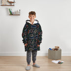 Gaming Print Hoodie Blanket, Kids - Black Hoodie