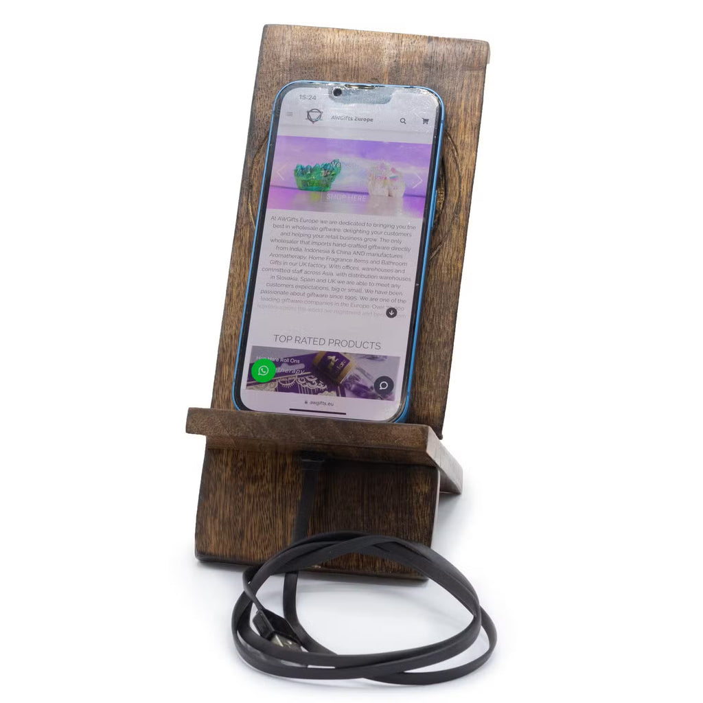 Wooden Carved Phone Stand - Tree of Life Eco friendly