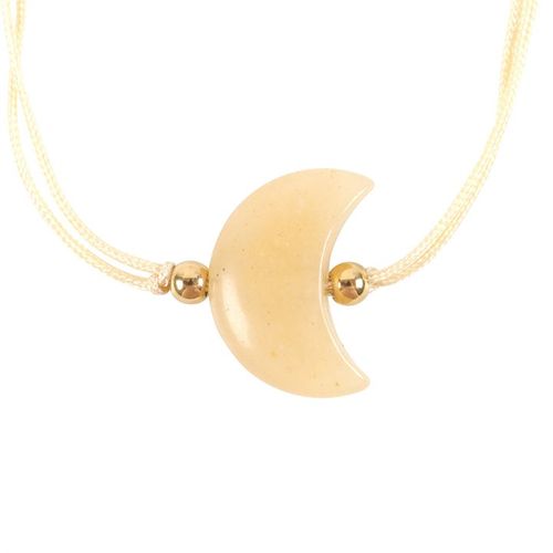 Be Brave Yellow Jade Crystal Moon Bracelet Bracelet