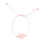 You Are Loved Rose Quartz Crystal Heart Bracelet Bracelet