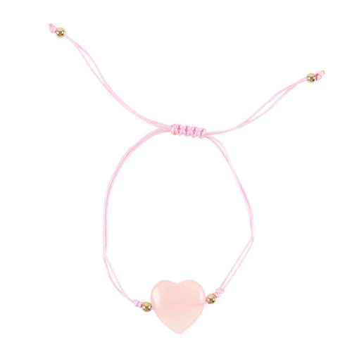 You Are Loved Rose Quartz Crystal Heart Bracelet Bracelet