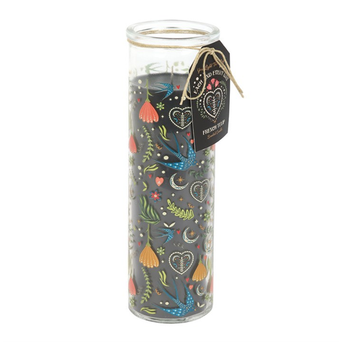 Midnight Bloom Print French Tulip Tube Candle Candle