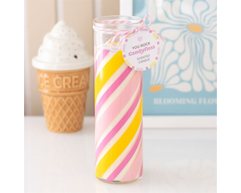 Candy Stripe Tube Candles - 3 Fragrances Candyfloss Candle