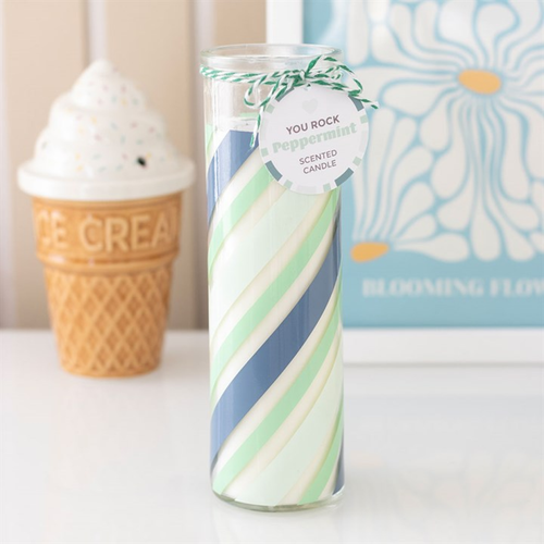 Candy Stripe Tube Candles - 3 Fragrances Peppermint Candle