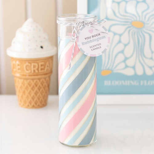 Candy Stripe Tube Candles - 3 Fragrances Bubblegum Candle