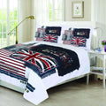3D London City Duvet Cover Set - King Size Union Jack & Big Ben Print Bedding Set with Matching Pillowcases Bedding