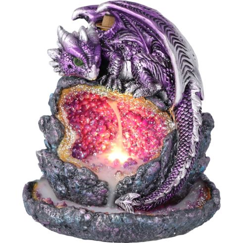 Crystalline Protector Purple Dragon Geode Backflow Incense Burner Incense burner